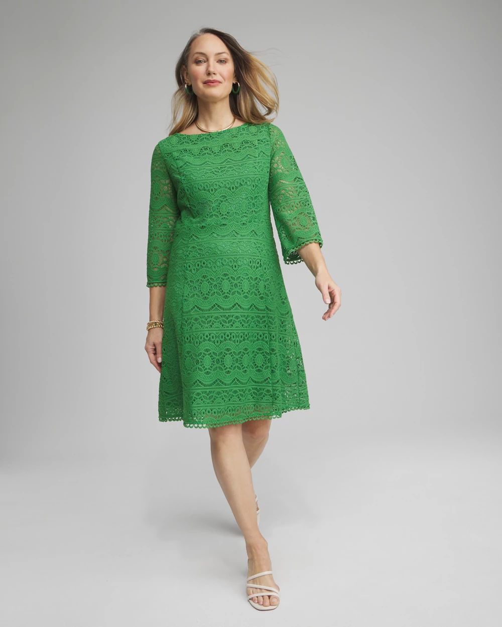 Lace Fit & Flare Dress click to view larger image.