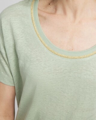 Sweater Trim Linen Tee click to view larger image.