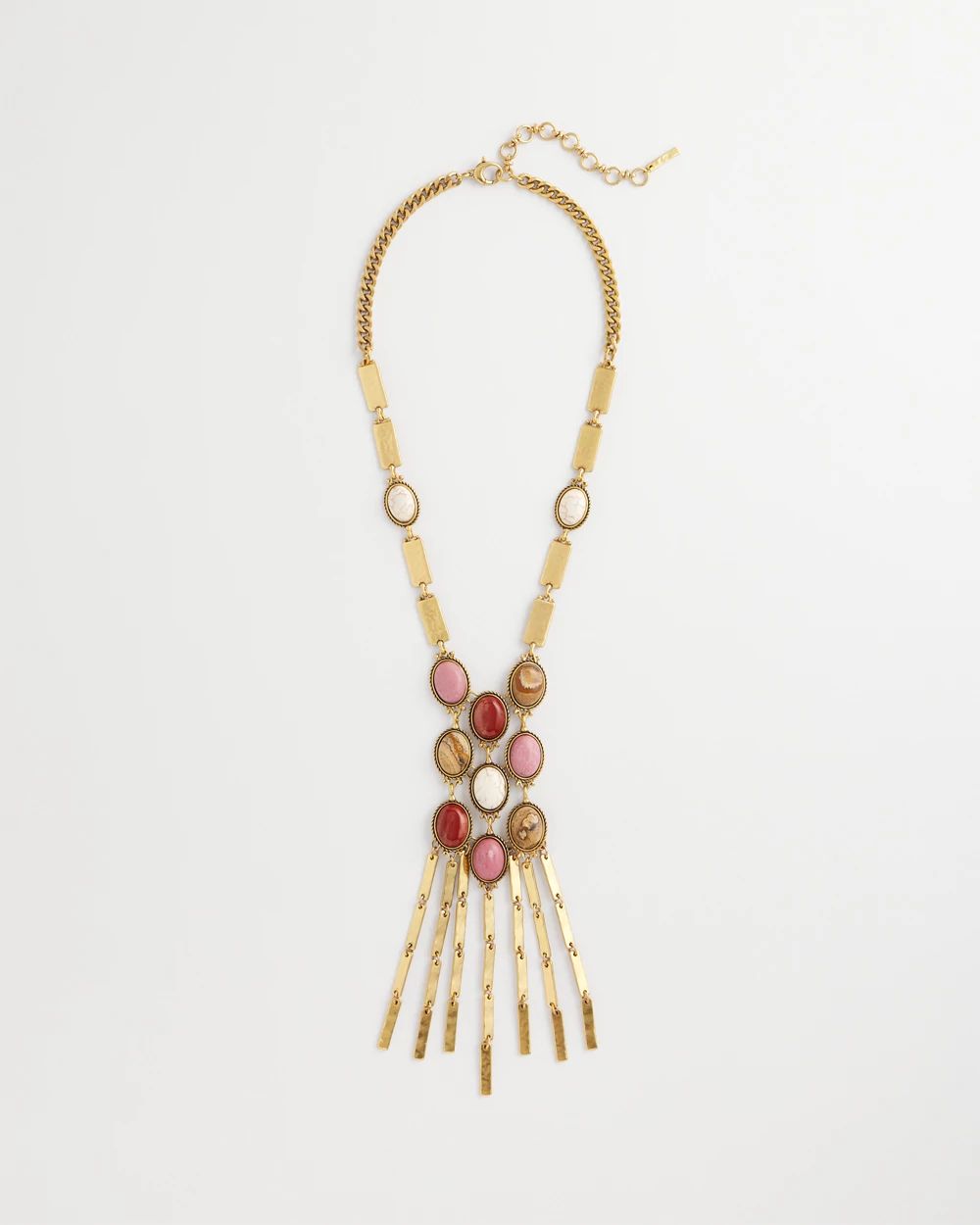 Rhodonite & Jasper Brass Statement Necklace