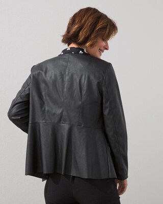 Peplum Faux Leather Jacket