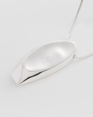 Adjustable Silver-Tone Pendant Necklace click to view larger image.