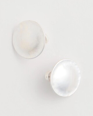 Circle Silvertone Earrings click to view larger image.