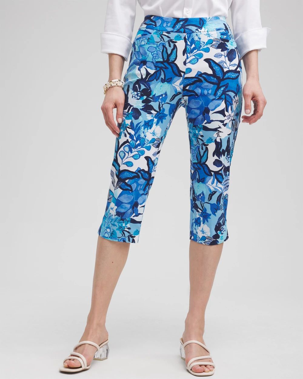 Petite Brigitte Cool Floral Capri Pants