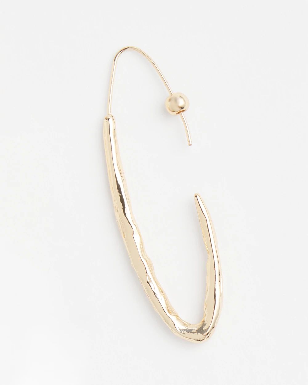 No Droop™ Gold Tone Textured Threader Hoops