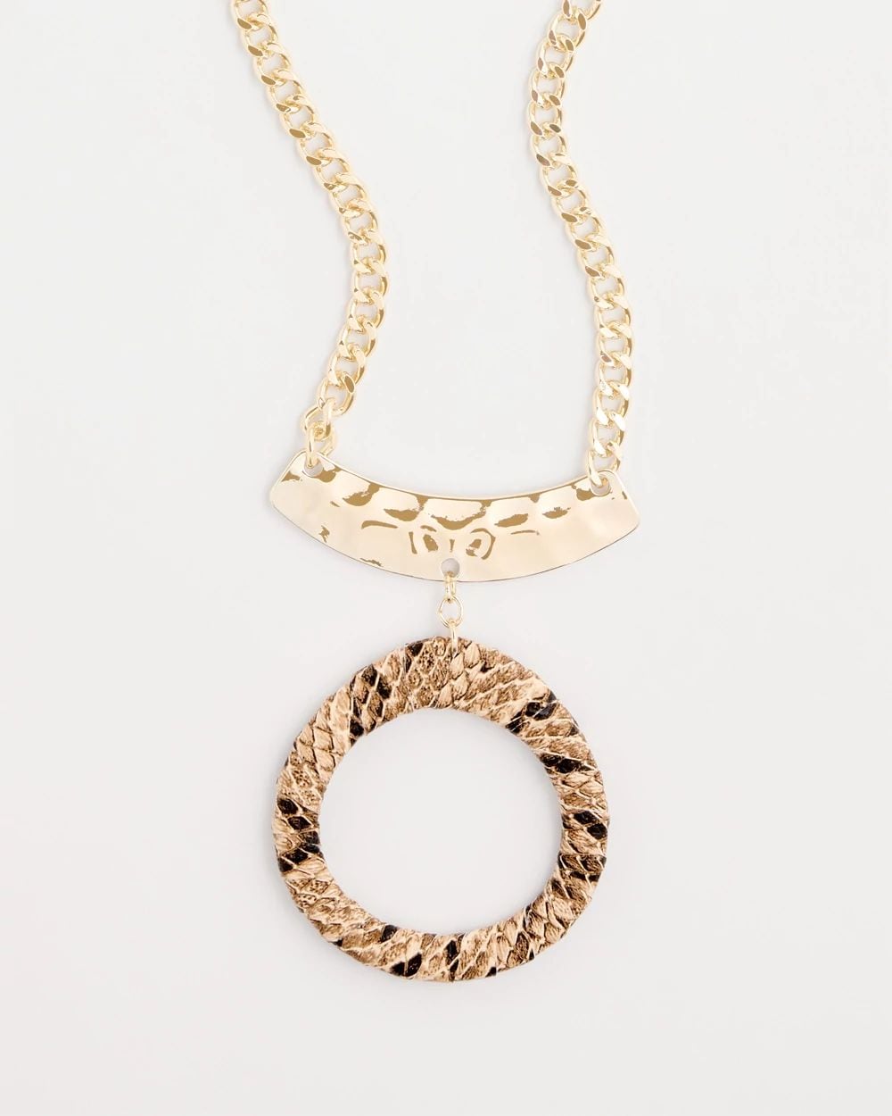 Short Open Snake Pendant Necklace click to view larger image.