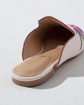 Embroidered Floral Mules