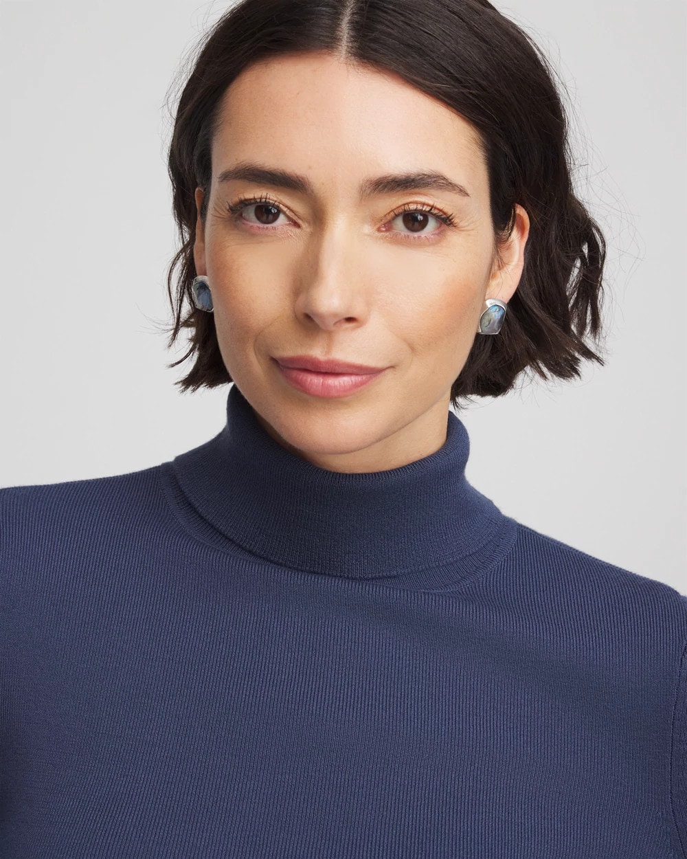 Blue & Silver Gem Stud Earrings