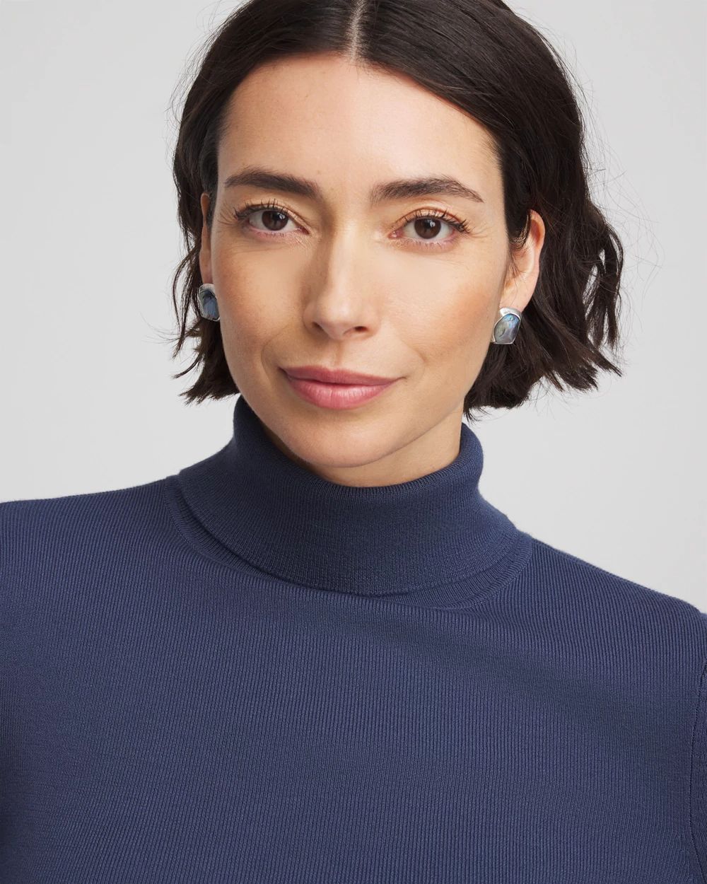 Blue & Silver Gem Stud Earrings click to view larger image.