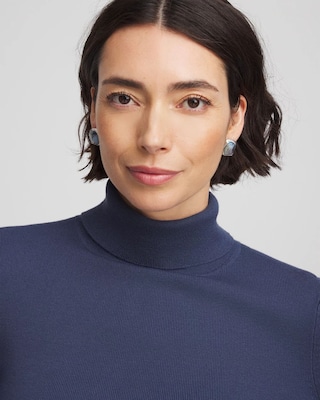 Blue & Silver Gem Stud Earrings click to view larger image.