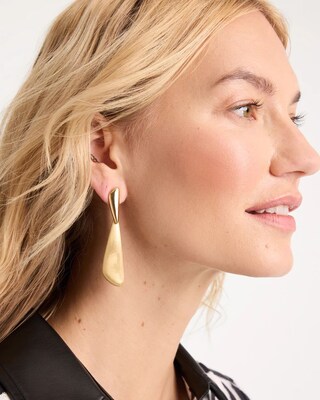 Golden Linear Drop Earrings click to view larger image.