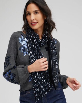 Velvet Sequin Skinny Scarf