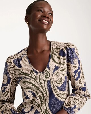 Jersey Knit Poplin-Sleeved Top click to view larger image.