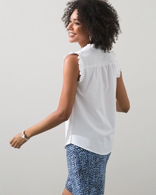 Zenergy UPF Smocked Ruffle Top