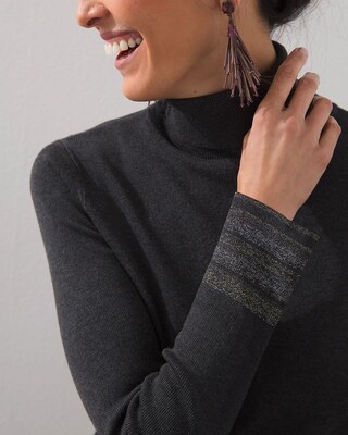 Lurex Cuff Turtleneck