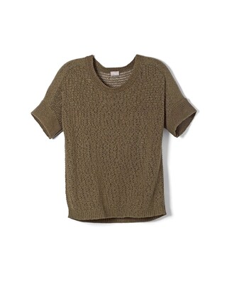 Mesh Sweater-Knit Tee
