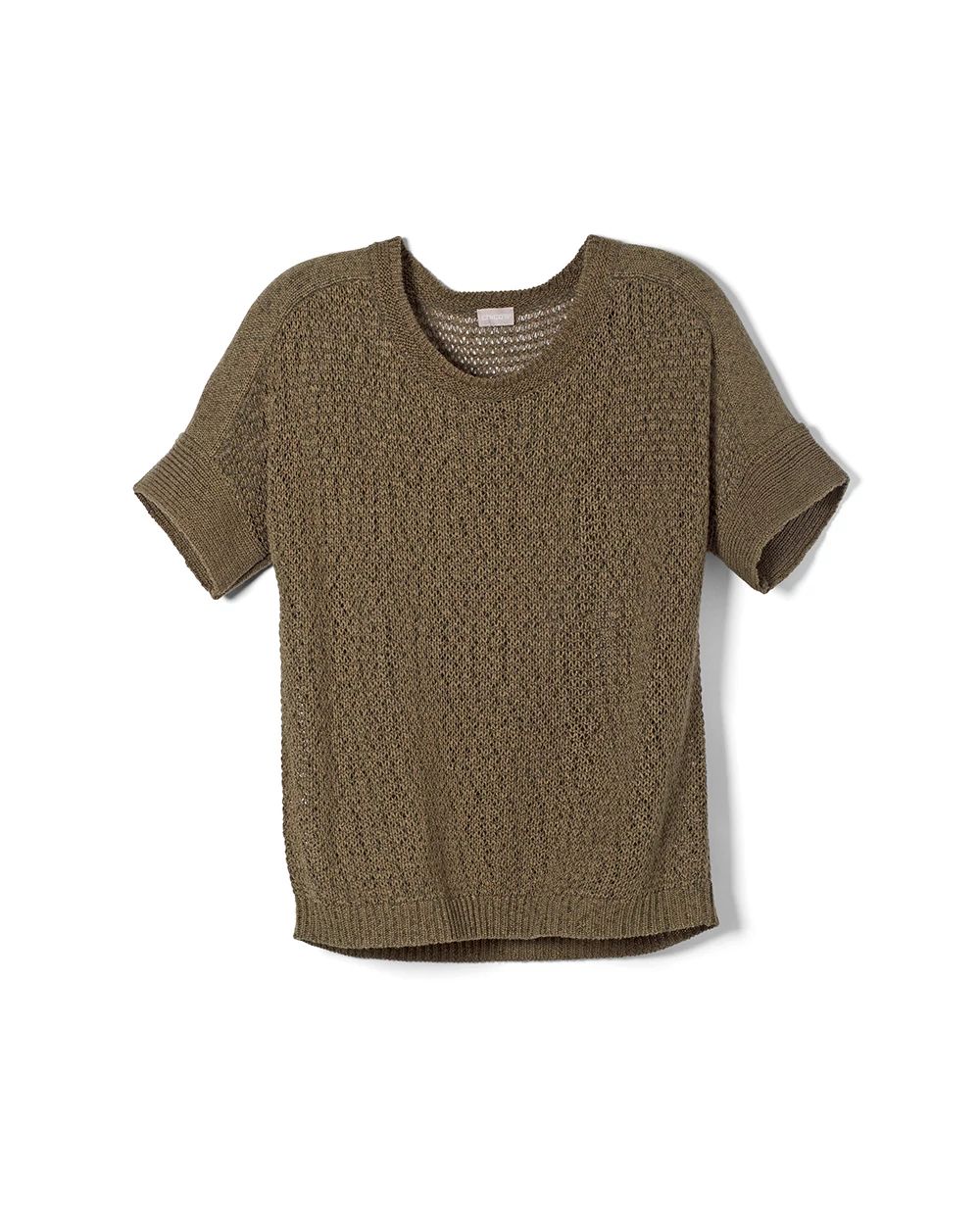 Mesh Sweater-Knit Tee