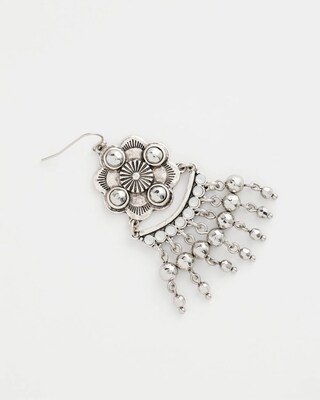 Chandelier SIlvertone Drop Earrings click to view larger image.