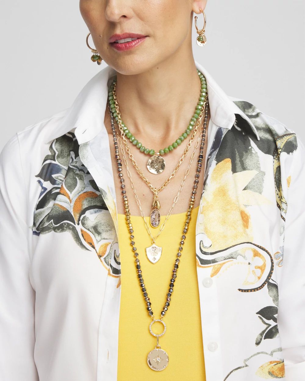 Medallions Layered Convertible Necklace