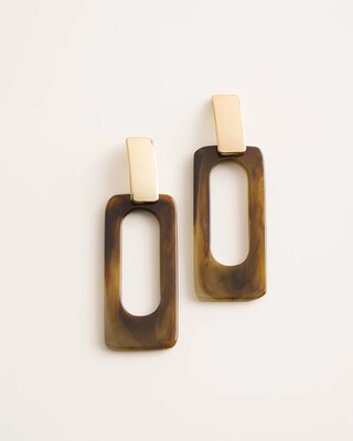 Brown Horn-Inspired Chandelier Earrings