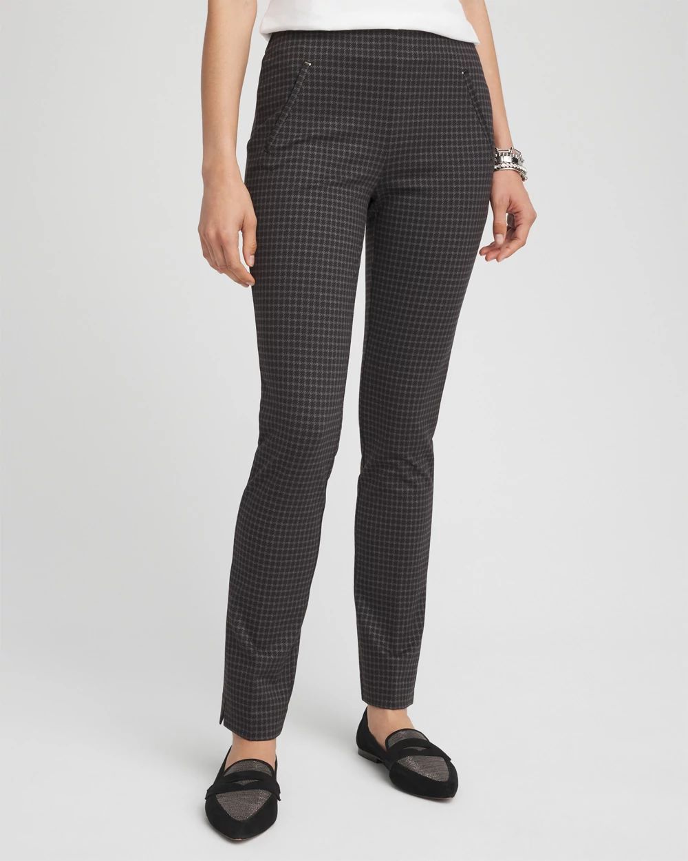 Juliet Tonal Check Ankle Pants