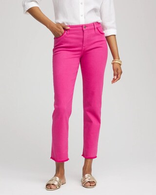 Girlfriend Frayed Cropped Jeans