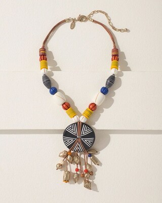 Folk Art Y-neck Tassel Necklace