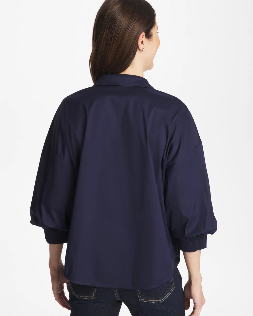 Poplin Billow Sleeve Blouse