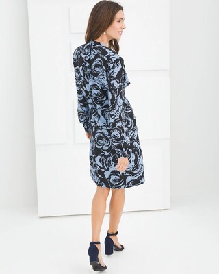 Black Label Floral Ruffle Dress