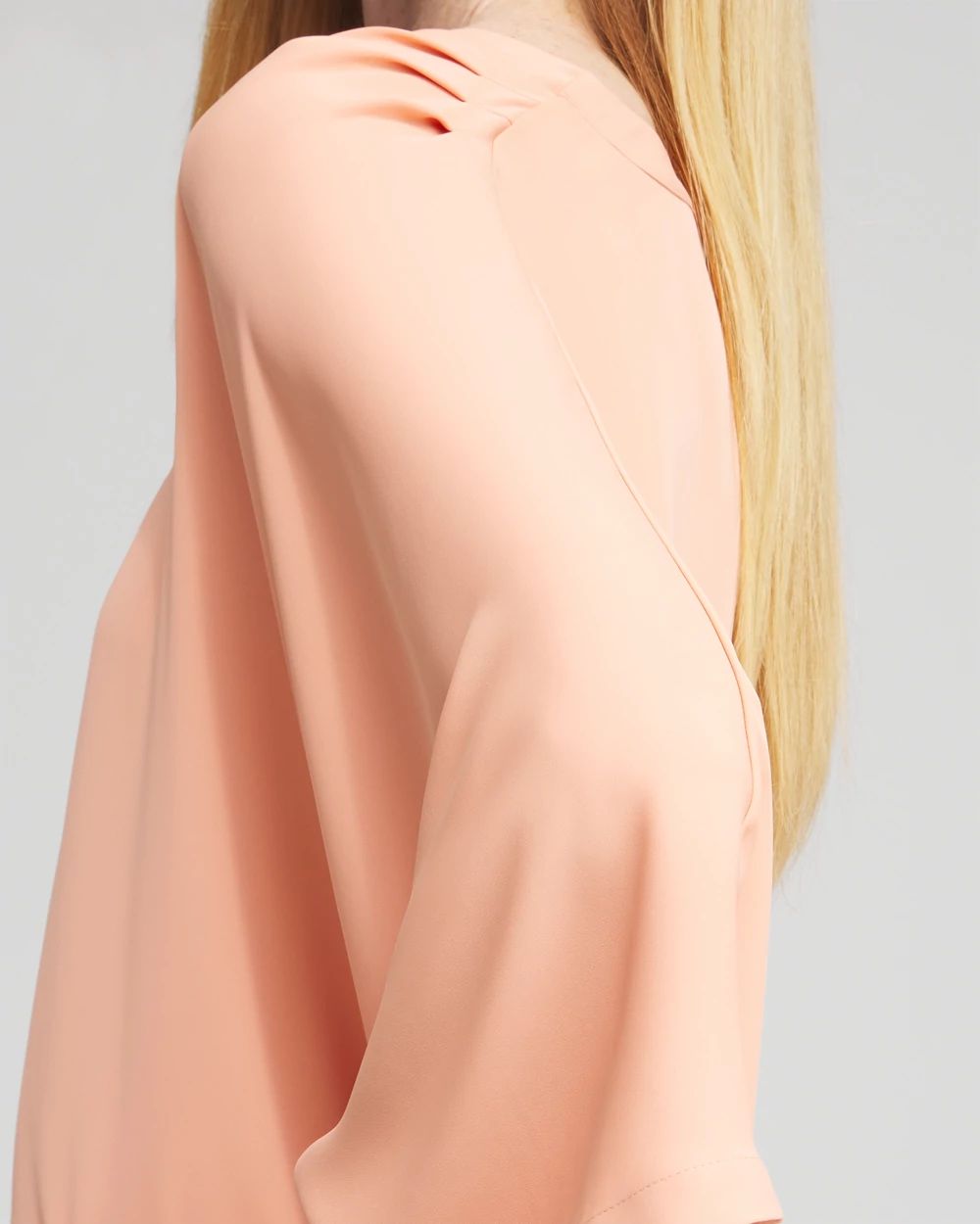 Pleated V-neck Poncho