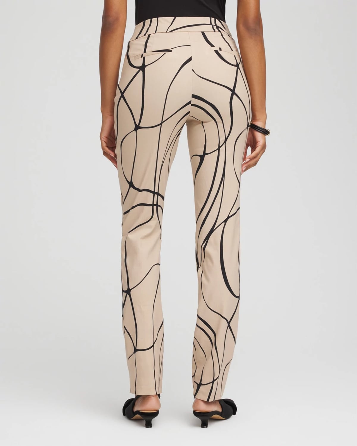 Chico's Brigitte Golden Leaf Slim Full-length Pants In Champagne Fizz In Blue
