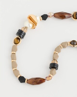 Single-Strand Resin Tiger's Eye Necklace click to view larger image.