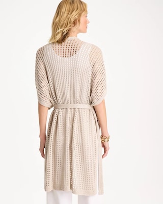 Crochet Knit Belted Ruana click to view larger image.