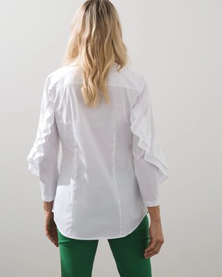Poplin Ruffle Sleeve Shirt