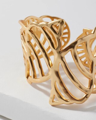Shell Gold Tone Cuff Bracelet