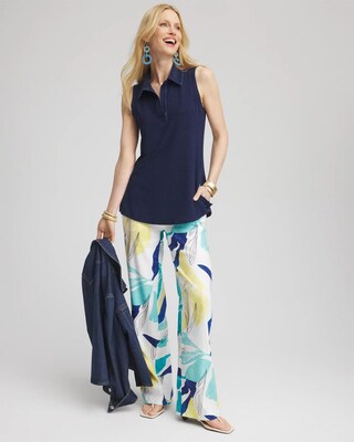 Denim Sleeveless Collared Tunic click to view larger image.