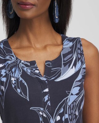 Floral Notch Neck Tank