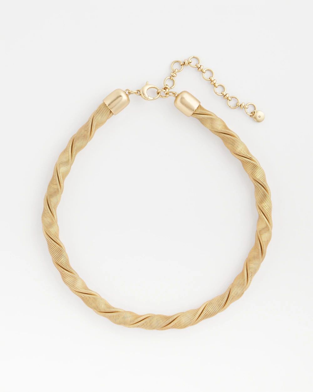 Gold Tone Twisted Coil Necklace