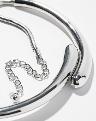 Silver Tone Collar Necklace