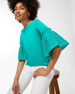 Ruffle Trim Sleeve Top