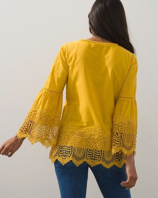 Embroidered Lace Cutout Top