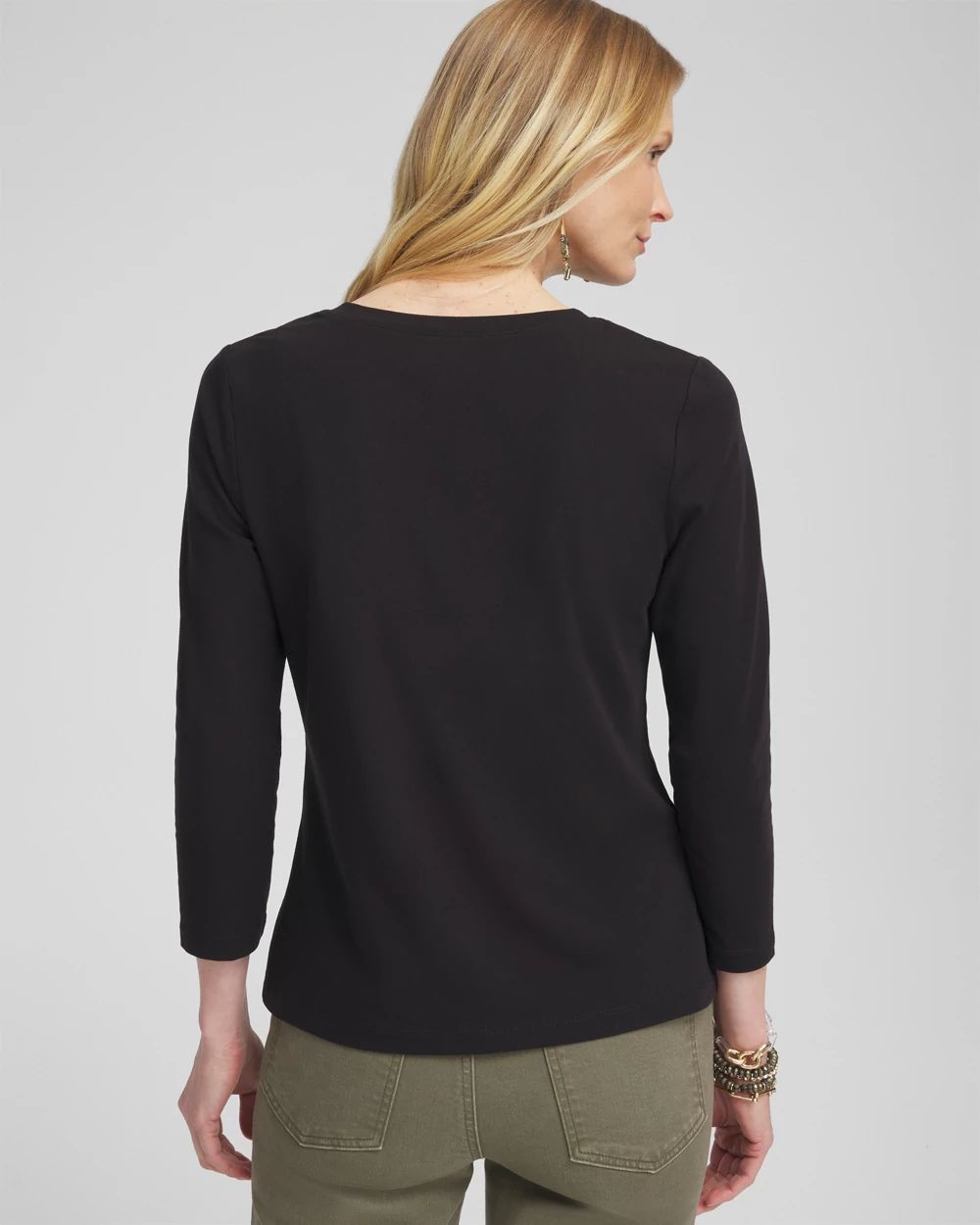 Blooms Print 3/4 Sleeve Perfect Tee