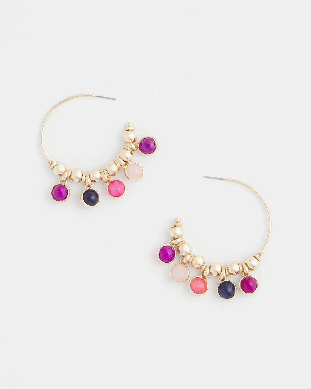 No Droop® Multi-color Bead Hoop Earrings