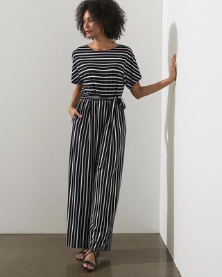 Stripe Short Sleeve Jumpsuit