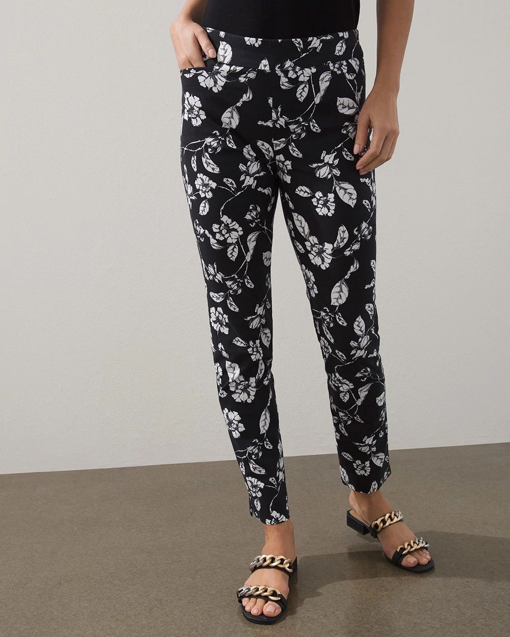 Brigitte Floral Slim Ankle Pants