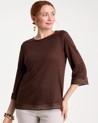 Linen Crochet Lace Tee