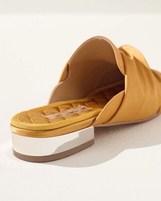 Pleated Satin Mules