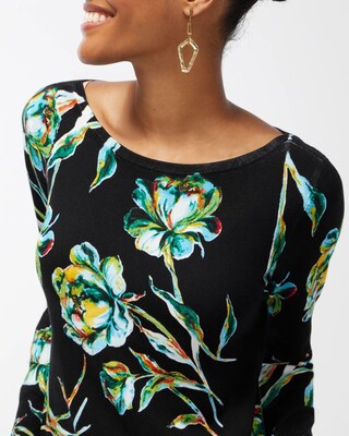 Spun Rayon Floral Printed Pullover
