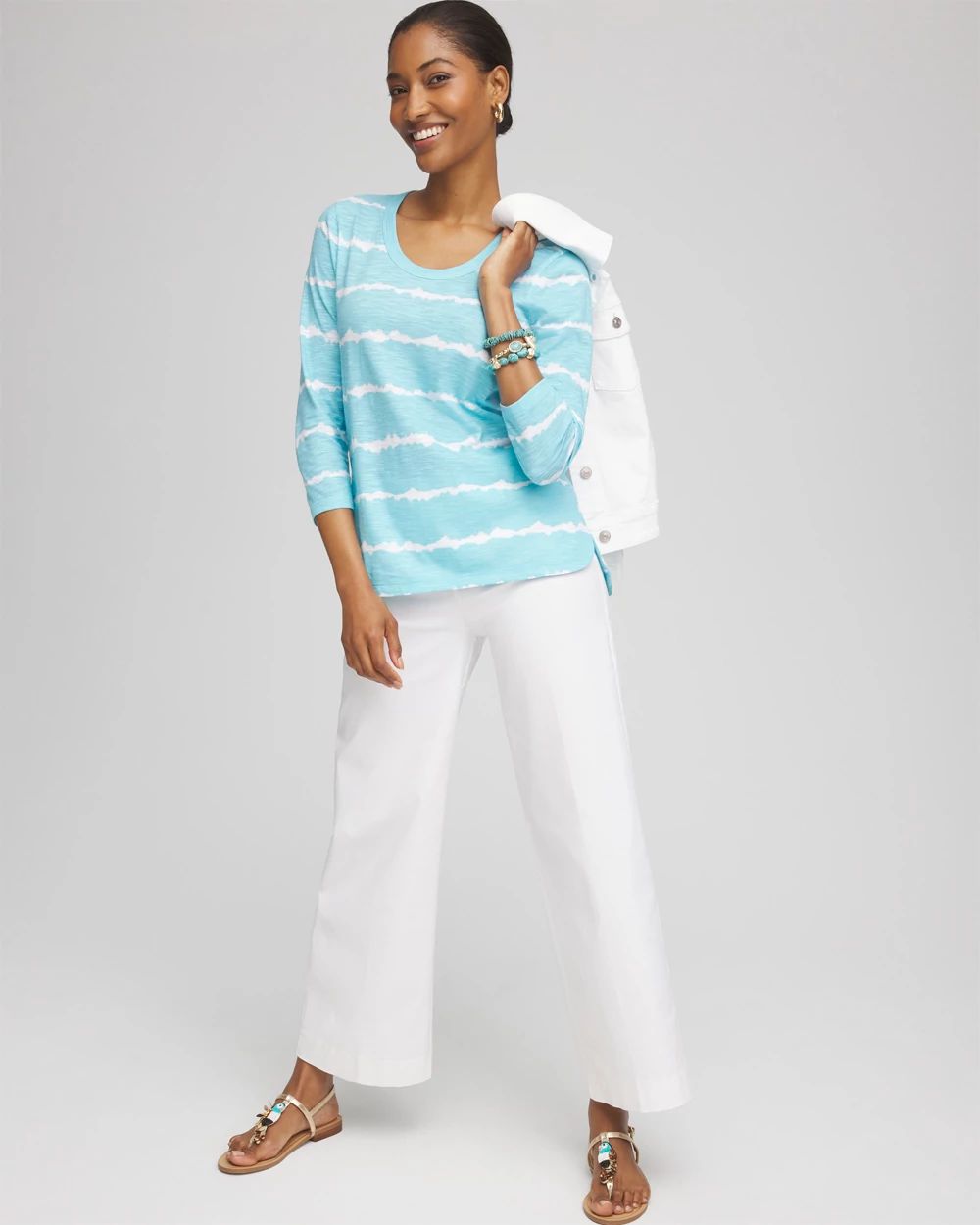 Tie-Dye Slub Scoop Neck Tee