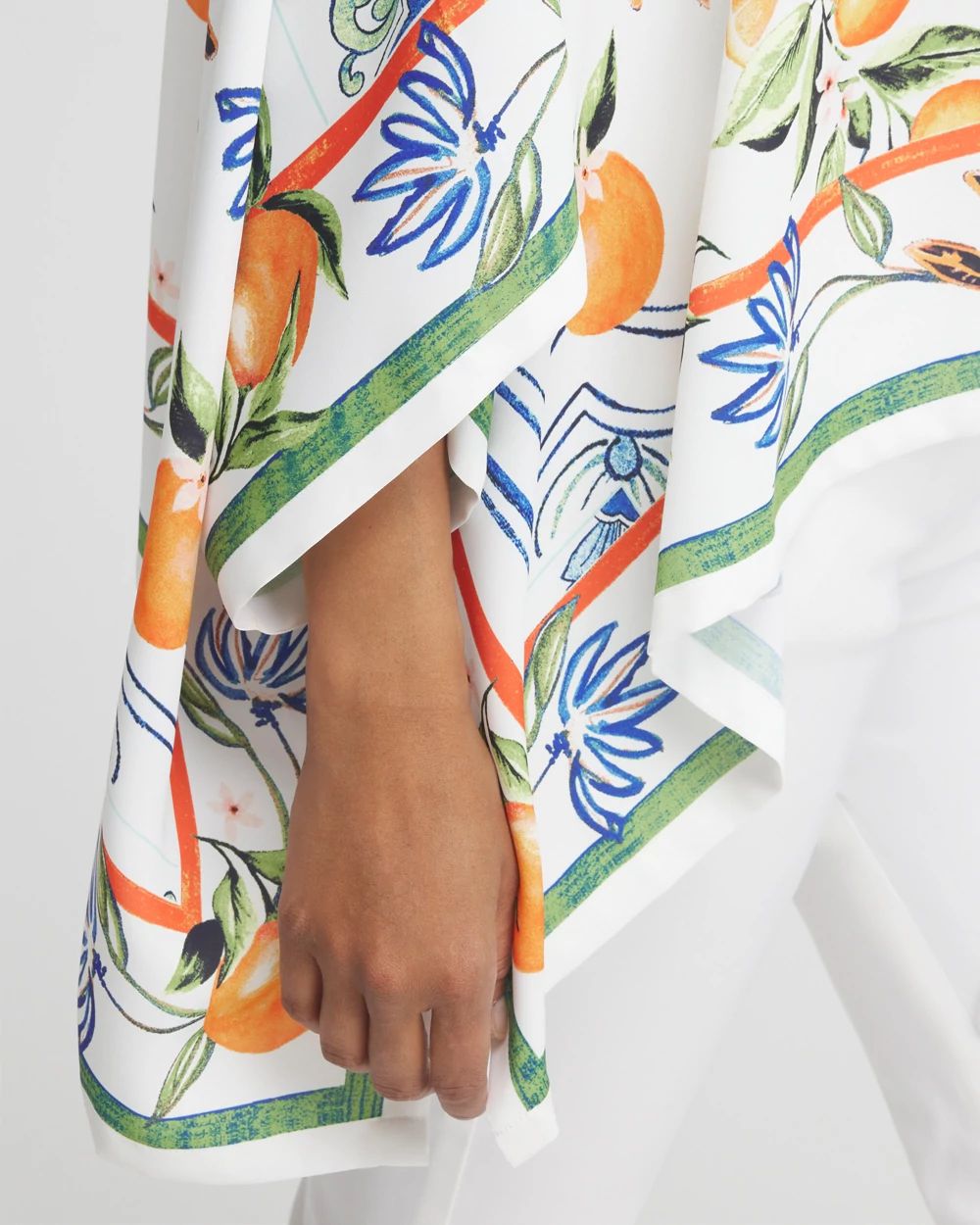 Tropical Print Poncho