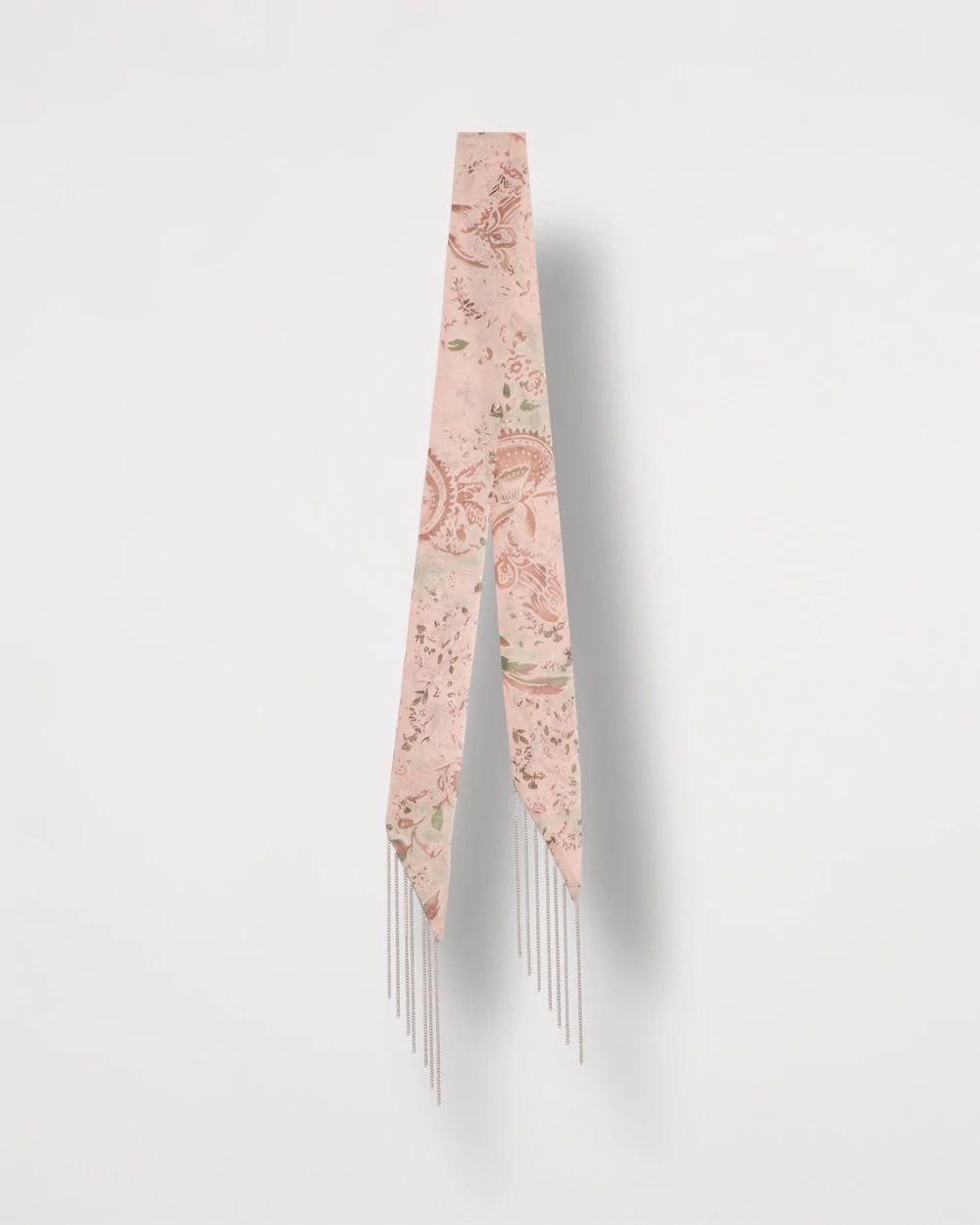 Paisley Fringe Skinny Scarf click to view larger image.
